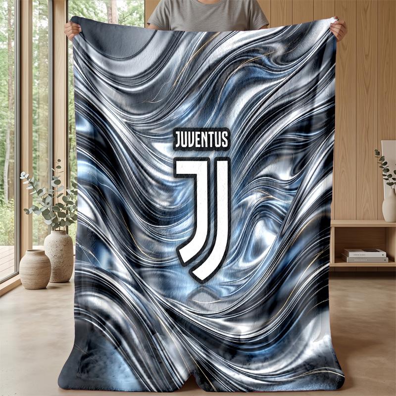 Juventus FC Theme Blanket Soft Flannel Blanket Plush Throw Blanket Cozy Sofa Bed Blanket for Home Decor