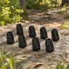Outdoor Walking Hiking Stick Tip Covers, 8 Black PVC Replacement Part with Enclosed Bases and Hand Installation for Fitness Walking and Hiking