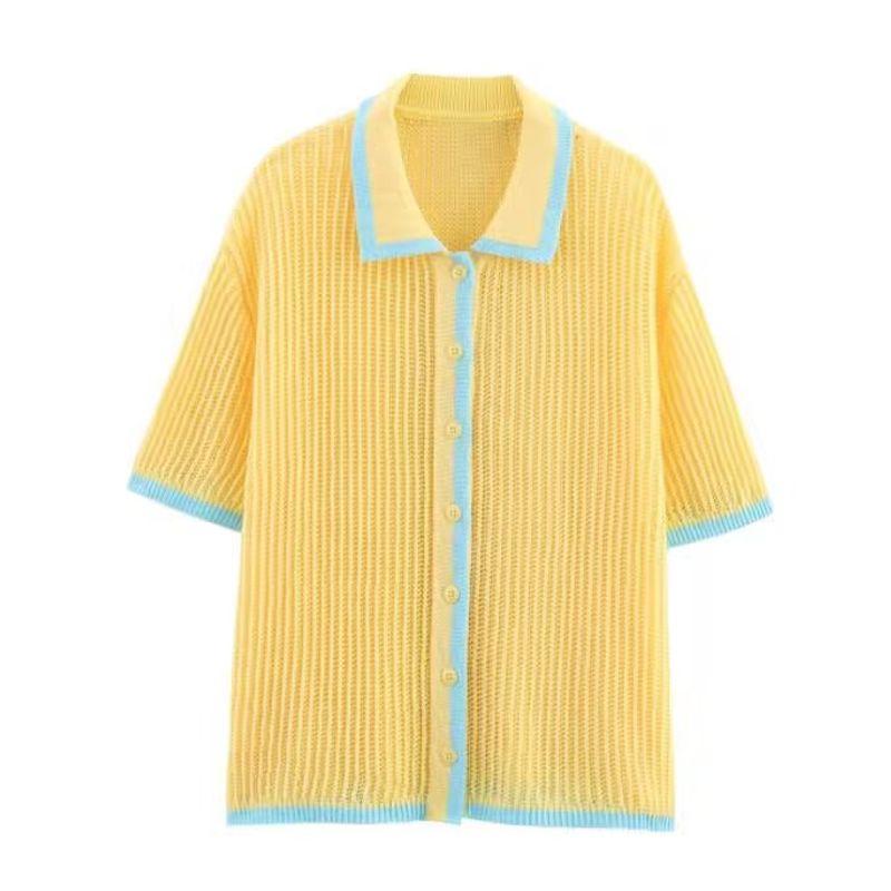 

Для весенних новинок женская одежда Zr в европейском и американском стиле вязаный свитер короткая куртка шорты комплект 3920284 3920285 Yellow Tops S