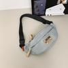 Solid Color Crossbody Chest Bag Nylon Waist Bag Chest Bags Japanese Harajuku Crossbody Bags  Men