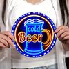 Neon Iron Wall Art Aluminum Sign Round Home Bar Decor Easy Installation