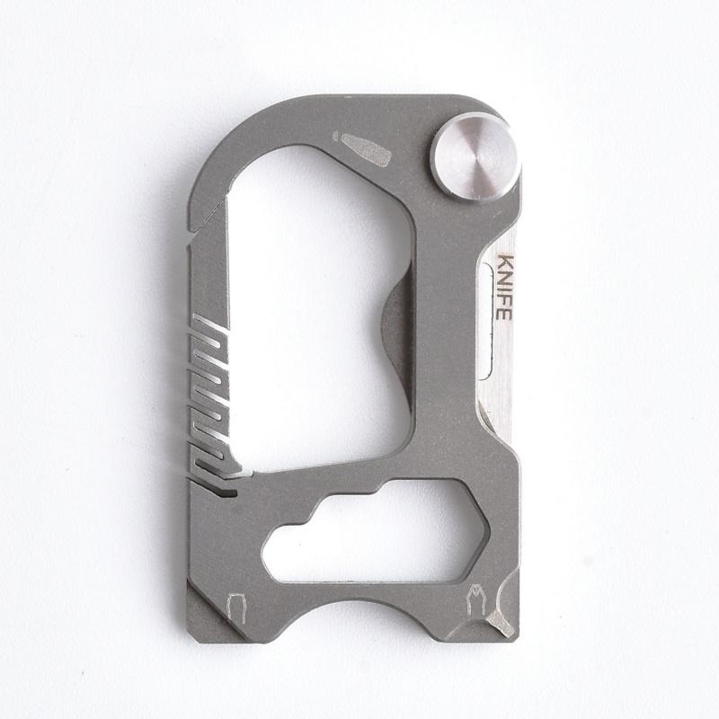 Navaja de Bolsillo Plegable de Aleación de Titanio Hebilla Abrebotellas Multifuncional Llave Hexagonal Herramienta EDC Destornillador Recto Phillips