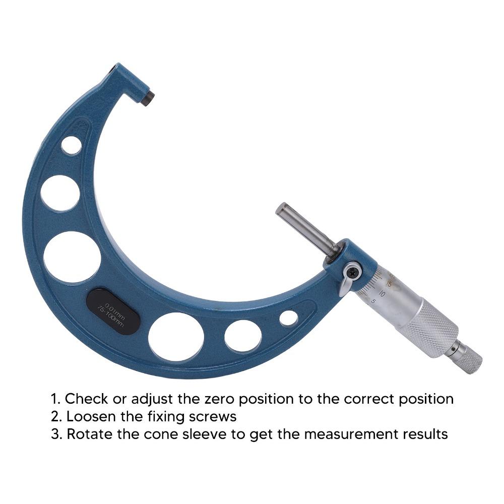0.01mm Accuracy Thickness Gauge 75-100mm Range Precision Micrometer Measurement Tool For Machining