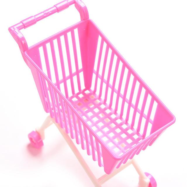 Children's toy 11CM Pink Shopping Cart for Lifestyle Accessories Classic Toys for Kids Girls Gift