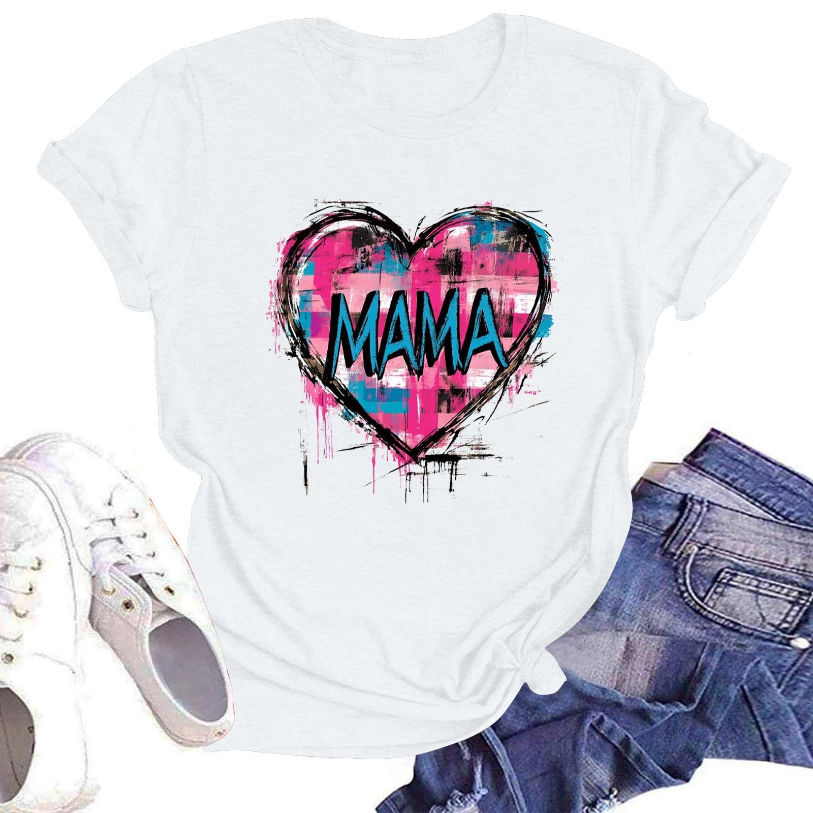 

Жіноча повсякденна футболка з круглим вирізом і короткими рукавами XL білий