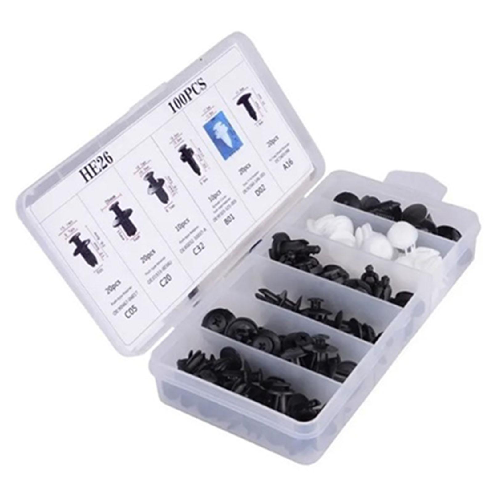 

Набор из 100 шт. клипс-фиксаторов кузова автомобиля, универсальный набор нейлоновых заклепок-пуговиц разных размеров для автомобилей