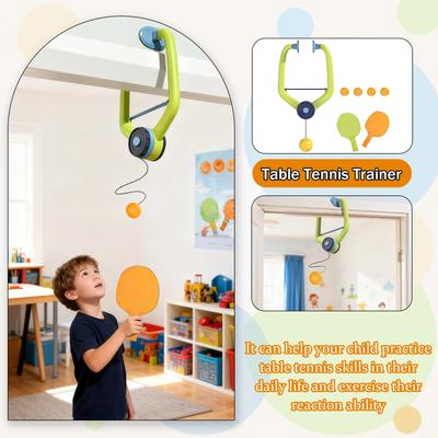 Portable Hanging -pong Training Kit With Adjustable Gate, Suitable For Children With Paddles And Balls.