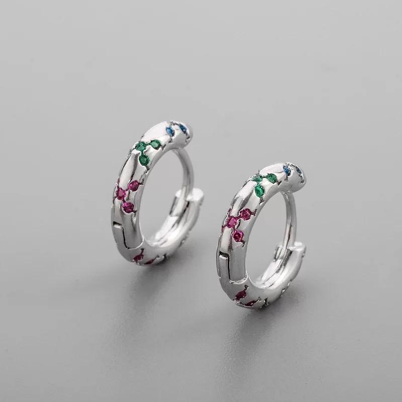 Geometrische Kleine Edelstahl-Creolen für Damen Punk Hip-Hop Ohrringe Trendschmuck