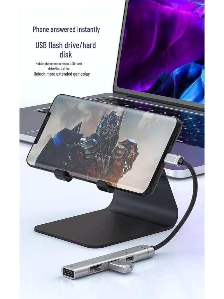 Type-C To USB 2.0 Expander: Keyboard & Tablet Dock with PD Charging and OTG Adapter Cable