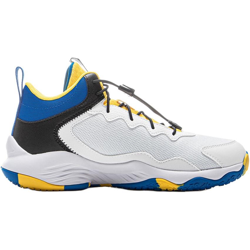 Li Ning Kids Basketball Synthetic Leather Fabric Fashion Sports Comfortable Shock Absorption Rebound Low Top Basketball Shoes Kids Sneaker YKBU130-1