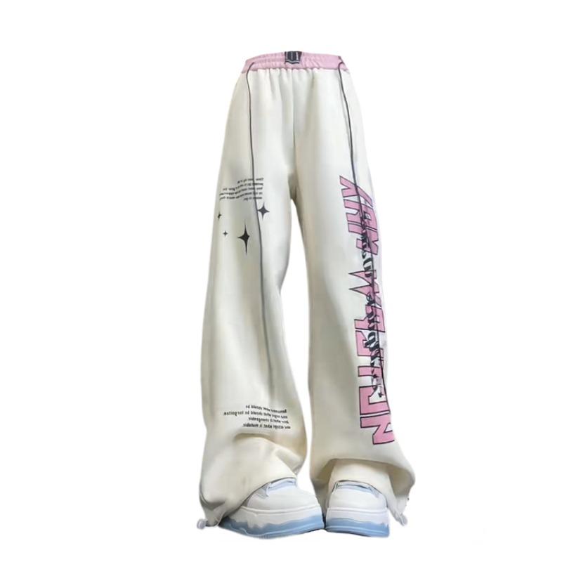 Женские абрикосовые спортивные штаны с графическим принтом Y2k — фото 3