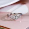 Zircon V Shape Heart Engagement Rings for Women Elegant Shiny Diamond Wedding Band Jewelry
