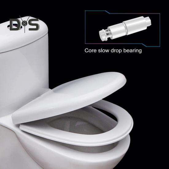 Toilet Cover with Quiet Close Technology Sturdy Anti-Shift Design Quick Release Secure Fit Toilet Lid