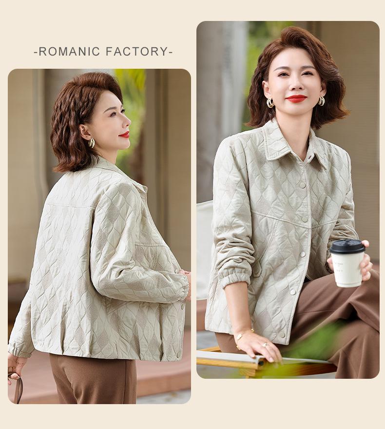 New Autumn/Winter Plus Size Lapel Jacket for Middle-Aged & Elderly Women - Casual Fashion