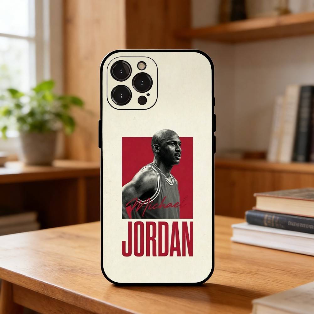 Cool and Classic J-Jordan Phone Case For iPhone17 16 15 14 13 12 11 Pro Max Plus,5G Soft Black Case