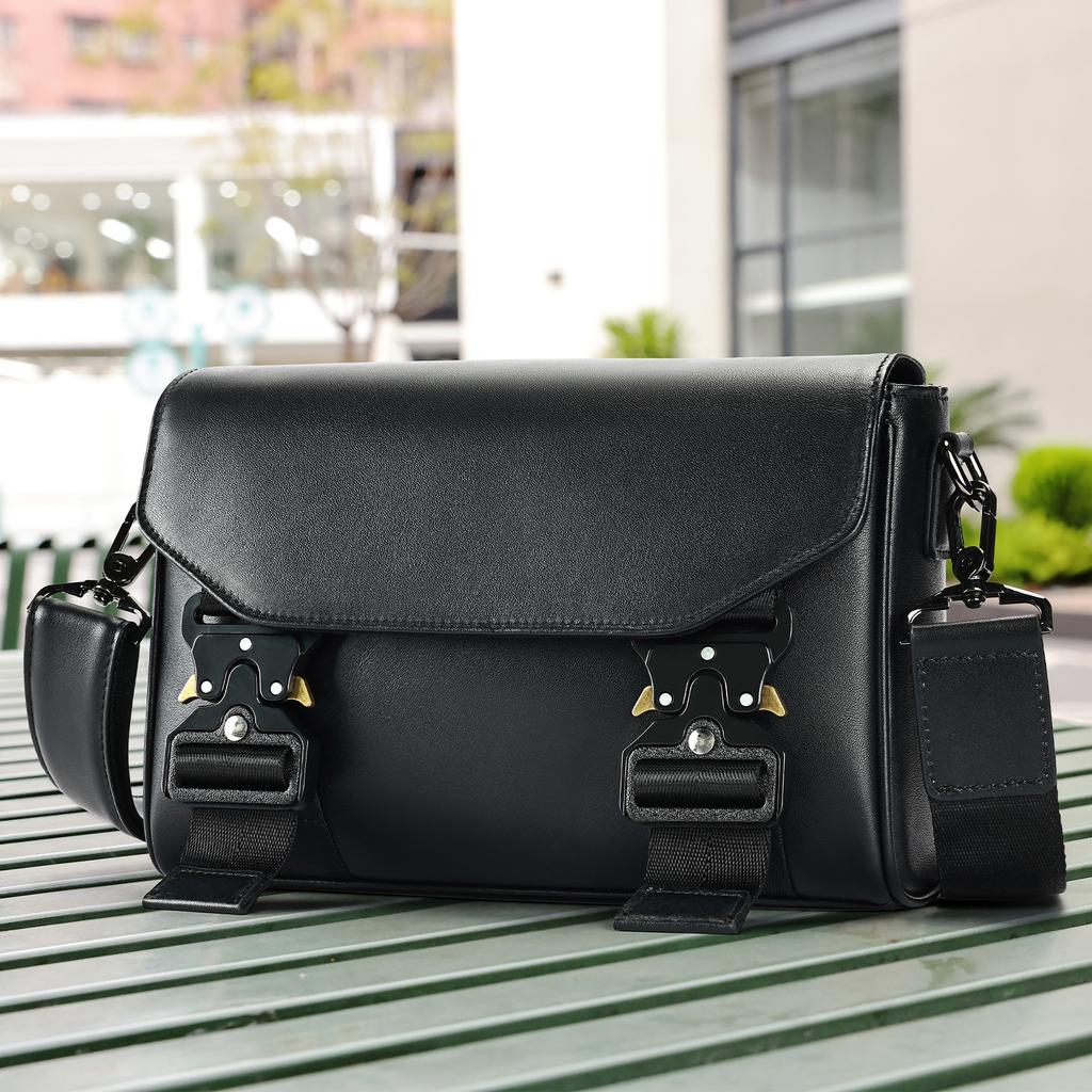 Single-shoulder Bag Trendy and Fashionable Men's Crossbody Bag Multi-functional Crossbody Bag with Snap Fasteners