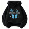 Blue Butterfly Fashion Design Children's Sweatshirt Cute Hoody for Boys Girls Autumn Spring Casual Hoodies Winter