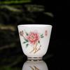 Chinese Ceramic Teacup Travel Personal Meditation Cup Hand Painted Lotus Leaf Tea Bowl Pu'er Master Cup Tea Set Accessories 65ml