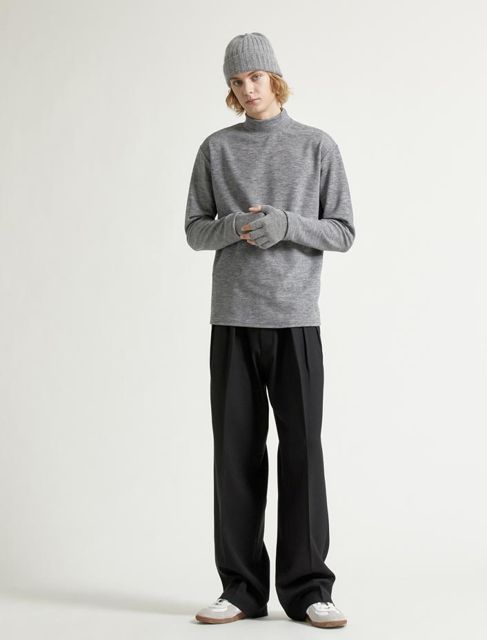 MARBETE Standard Mock Turtleneck Knit Grey