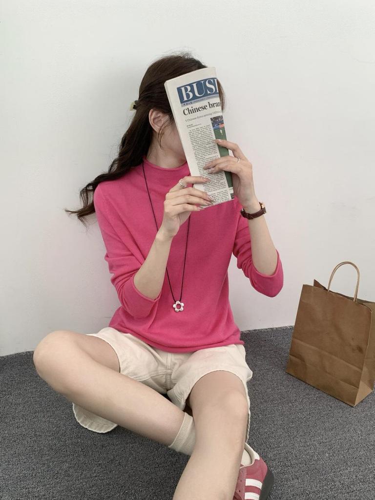 Women's 100% Superfine Merino Wool Ribbed Roll Neck Sweater - Long Sleeve Base Layer (8806)