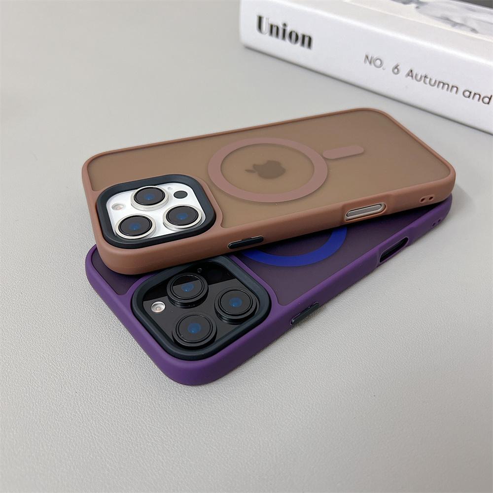 Luxury Magnetic Magsafe Wireless Charge Phone Case For iPhone 11 12 13 14 Plus 15 16 Pro Max Shockproof Matte  Cover