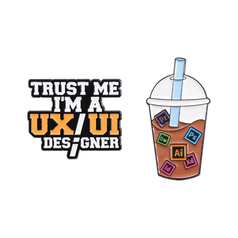 Creative Design Office Accessories Cute Cartoon Character Brooches For Personal Style