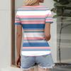 Damen Slim Fit T-Shirt Mode Lässig Rundhals Pullover Kurzarm Top