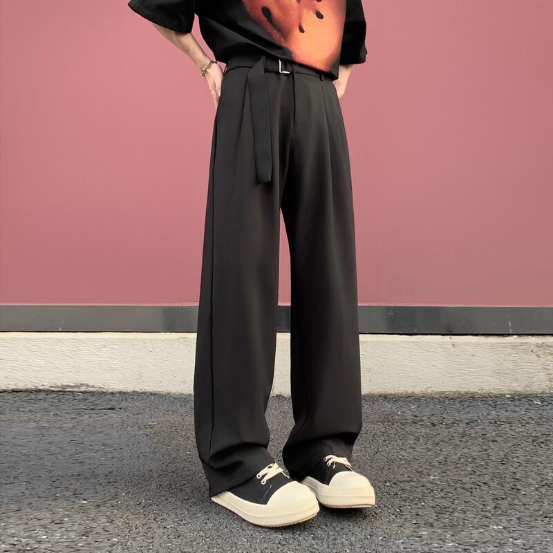 Men's Summer Ice Silk Draping Wide-Leg Trousers