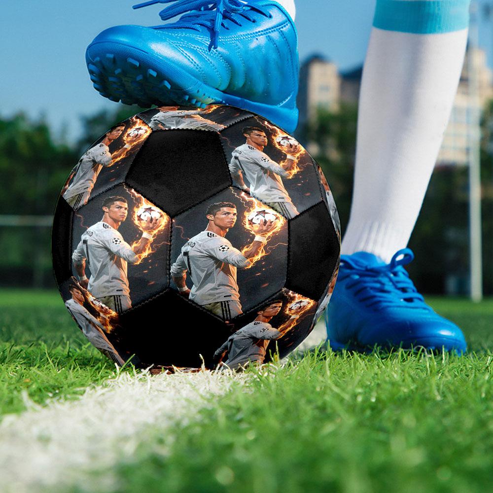 1pc CR7 Soccer Ball Size 5 Indoor Soccer Ball Fashion Colorful Backyard Game - Great For Sports Fans Gift HE17