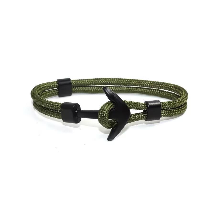 New Fashion Woven Multilayer Black Anchor Bracelets Men Hope Anchor Bracelet Pulsera Navy Hand Lucky Survival Leather