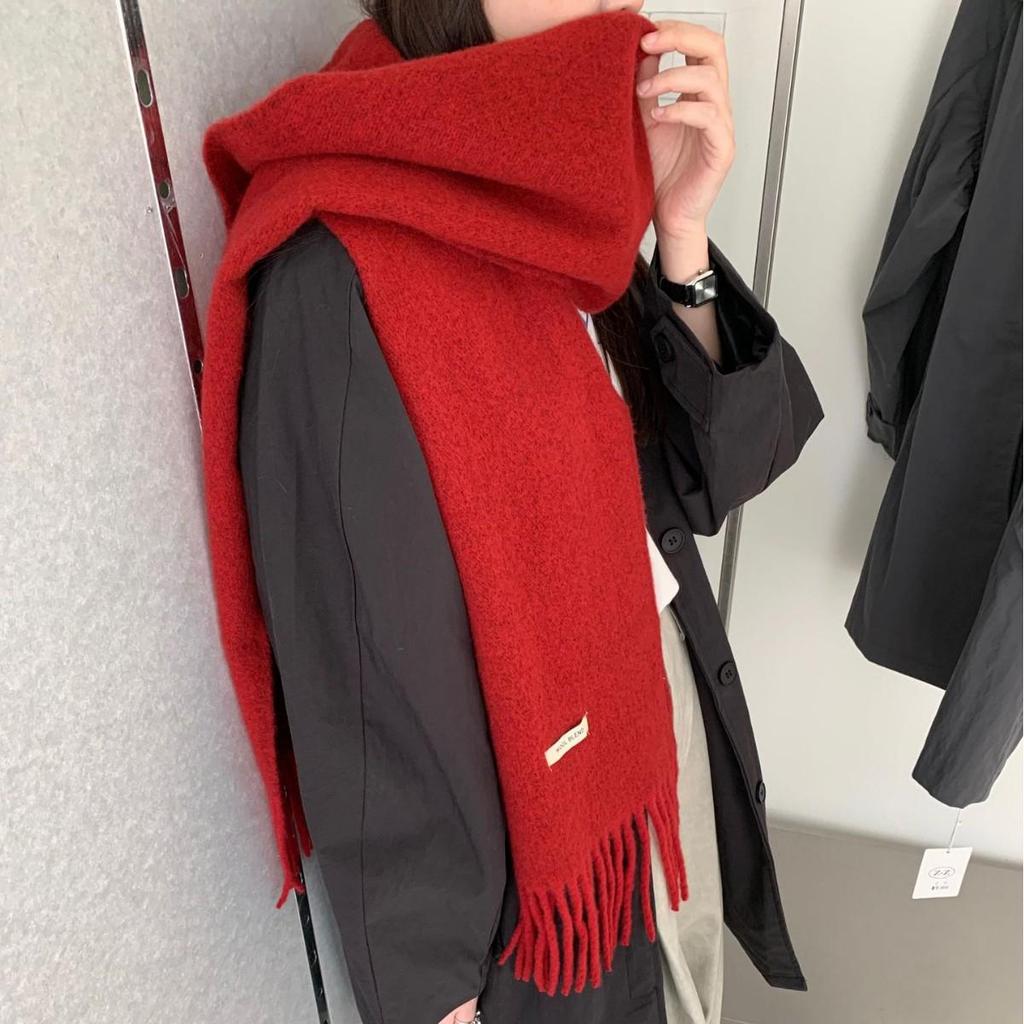 Women's Wool Blend Tassel Scarf - Versatile Korean Style Fashion for Autumn/Winter
