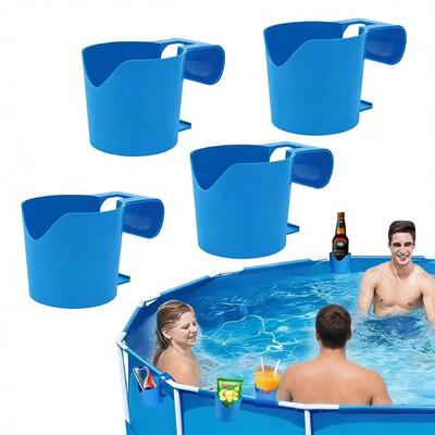 1pcs Poolside Cup Holder Outdoor Storage Rack for Swimming Pool, Hanging Holder for Drinks and Beer Cups