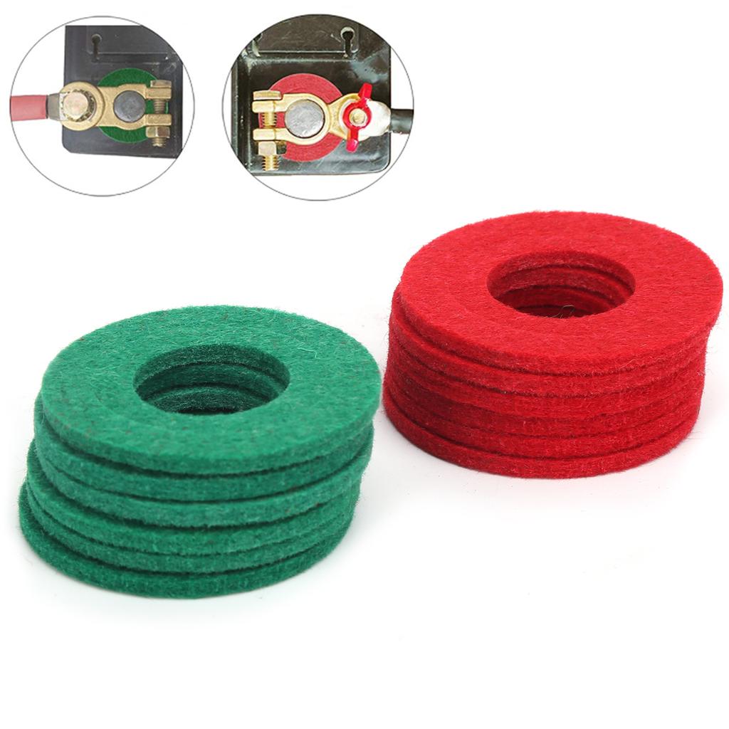 12pcs Battery Terminal Washer 6?Red 6?Green Anti Corrosion Protector Cable Protection Mat
