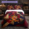 Spain Football Pattern 3 Pieces Bedding Set Soft Microfiber Duvet Cover with Pillow Cases for Bedroom