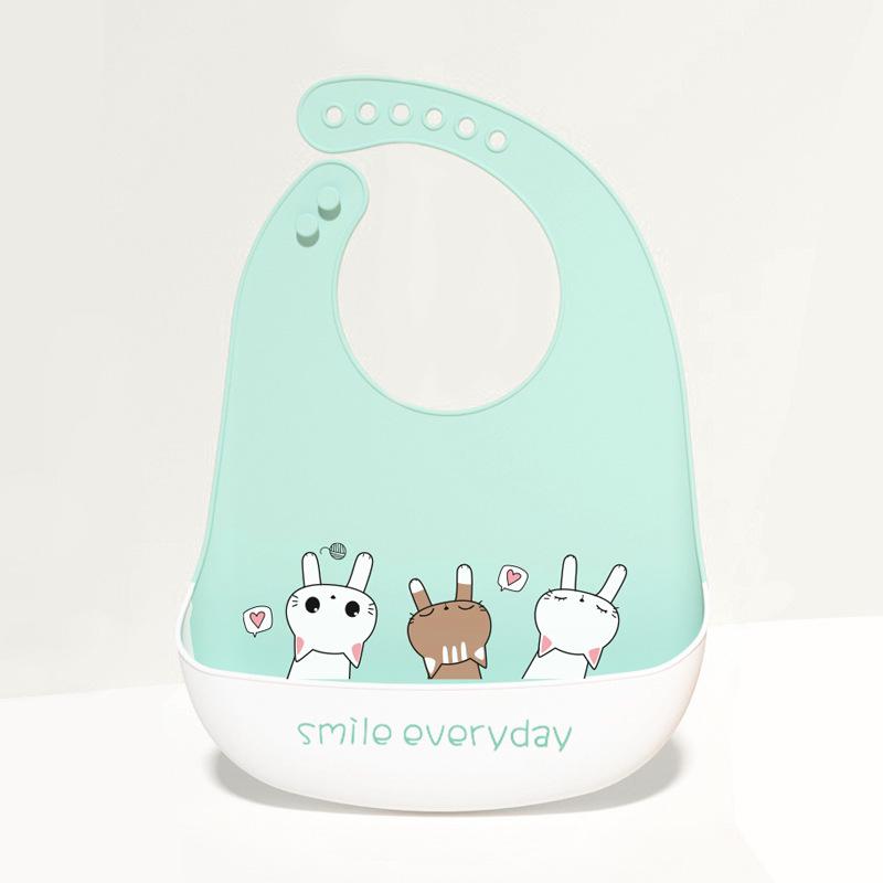 Babador de silicone à prova d'água para bebês - Babador de arroz descartável grande