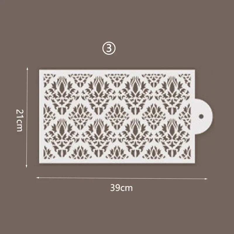 New Fondant Stencils Lace Flower Spike Sugar Sieve Mold Cake Stamp Embossing Mold Wedding Cake Stencil Edge Decor Baking Tools