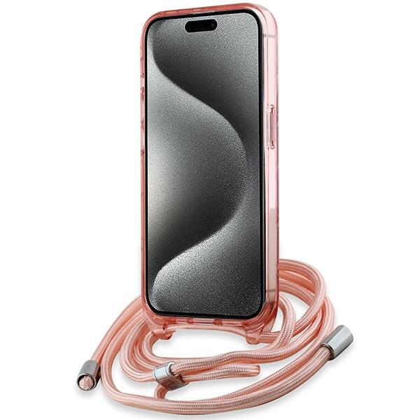 Karl Lagerfeld Klhmp15Lhckcklcp Iphone 15 Pro 6.1 Różowy/Pink Hardcase Iml Crossbody Monogram Karl & Choupette Head Magsafe