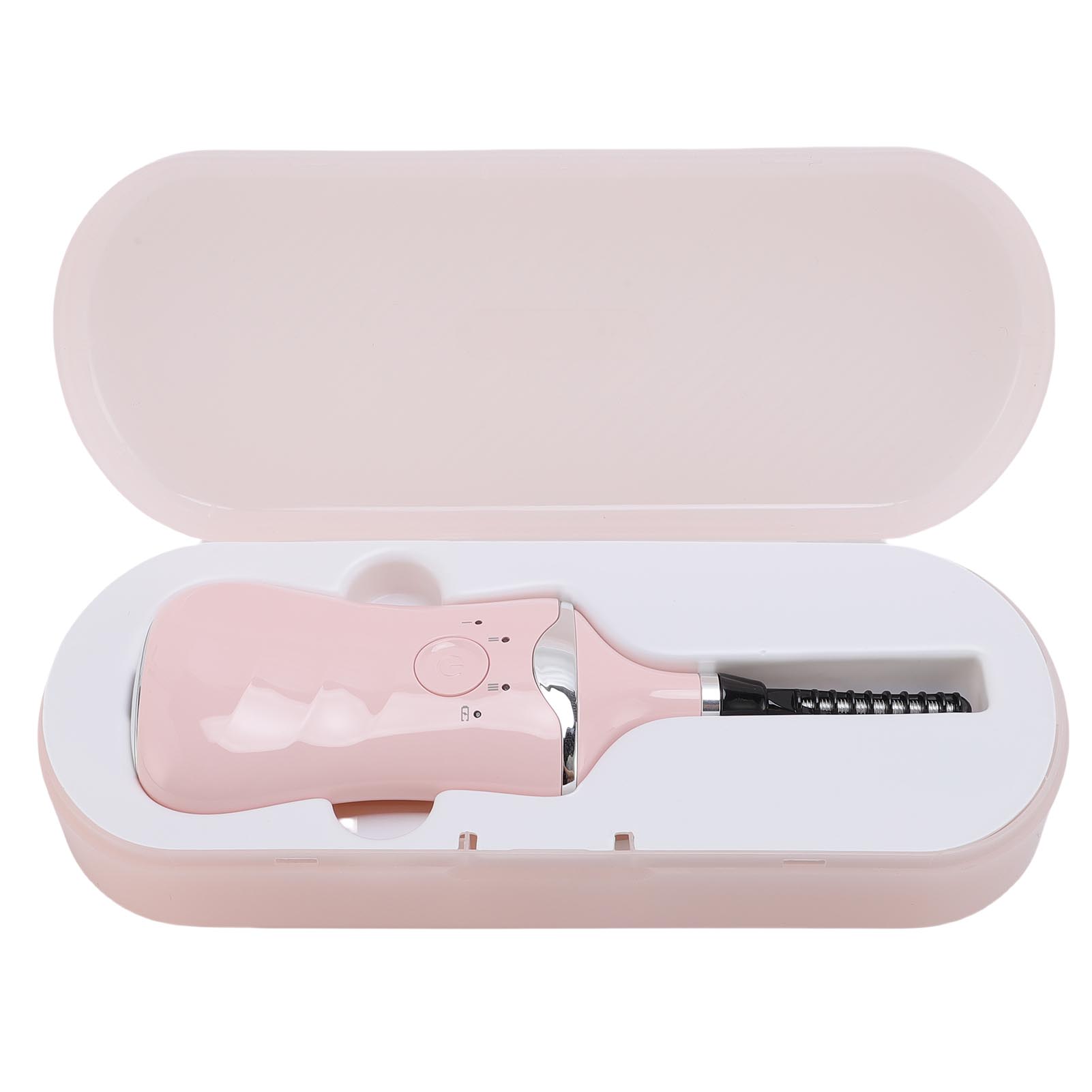 

Электрический нагреваемый керлер для ресниц, USB-зарядка, 3 температурных режима, с 3 сменными щеточными головками, нагреваемый керлер для ресниц розовый