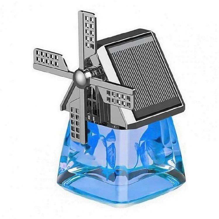 Air Freshener Light Solar Windmill Model Center Console Decoration CarFragrance