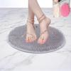 Foot Scrubber Mat with Anti-Slip Suction Cups, Ultra Soft Silicone Bristles Bath Brush, Wall Mounted Bath Foot Cleaner for Deep Cleaning And Massage