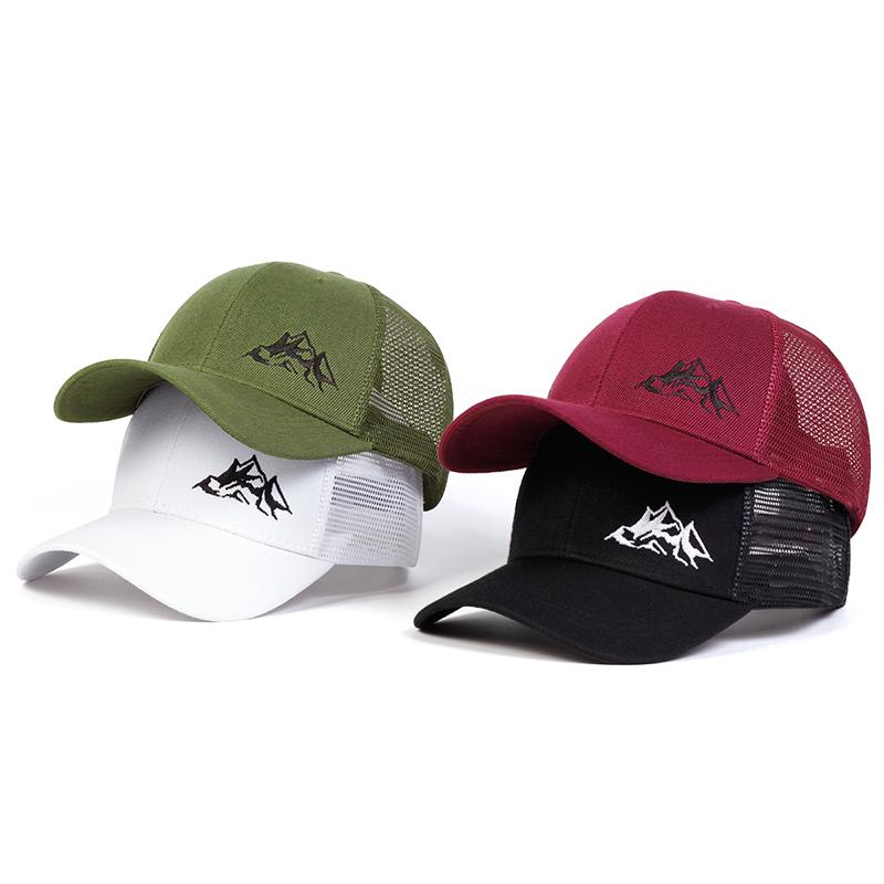 1Piece Unisex Mountains Embroidered Stitching Baseball Net Hat Outdoor Adjustable Sunscreen Leisure Hat Spring Autumn Travel Vacation