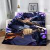 Purple Handsome Solo Leveling Cartoon 3D Print Blanket Flannel Warm Cozy Blanket Home Travel Birthday Gift Chair Sofa Room Decor