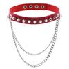DIEZI Men Harajuku Red PU Leather Necklace Choker Women Ladies Punk Gothic Vintage Statement Collar Pendant Necklace New Jewelry