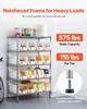5-Tier Rolling Bin Storage Rack, 16 Organizer Bins, Bin Rack Storage Steel Wire Shelving System with Wheels, Mobile Tool Organizer for Garage,