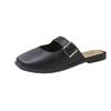 Slip On Mule Sandals with Adjustable Buckle Strap Flat Sole Lightweight Comfortable Summer Footwear for Women