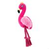 Squeaky Flamingo Toy for Dog Cotton Rope Chew Resistant Interactive Dog Fetching Game Training Toy for Mental Stimulate J0MC