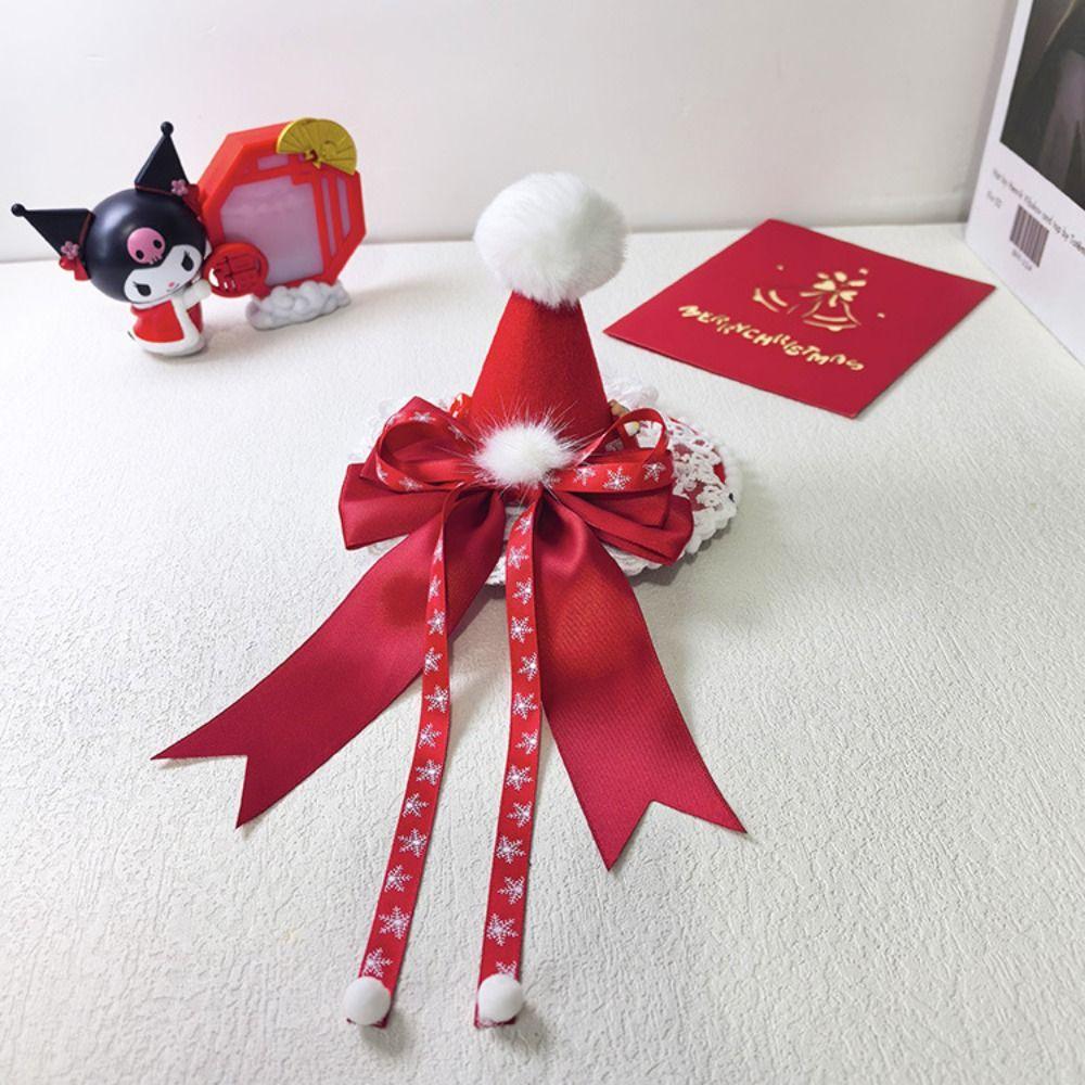 Vánoční formální klobouk Dětský vánoční klip do vlasů Mašle Vánoční klobouk Čelenka Dětský