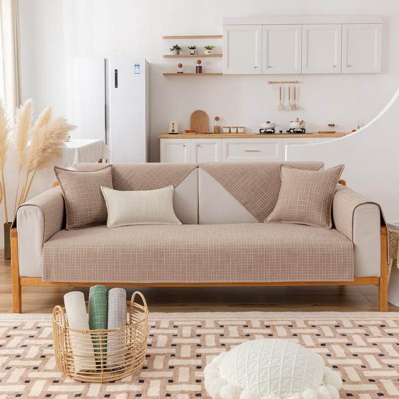 Four Seasons Universal Sofa Cover Plaid Sofa Cushion Simple Thin Anti -Slip Dust -Proof Sofa Cushion Towel Home Protection