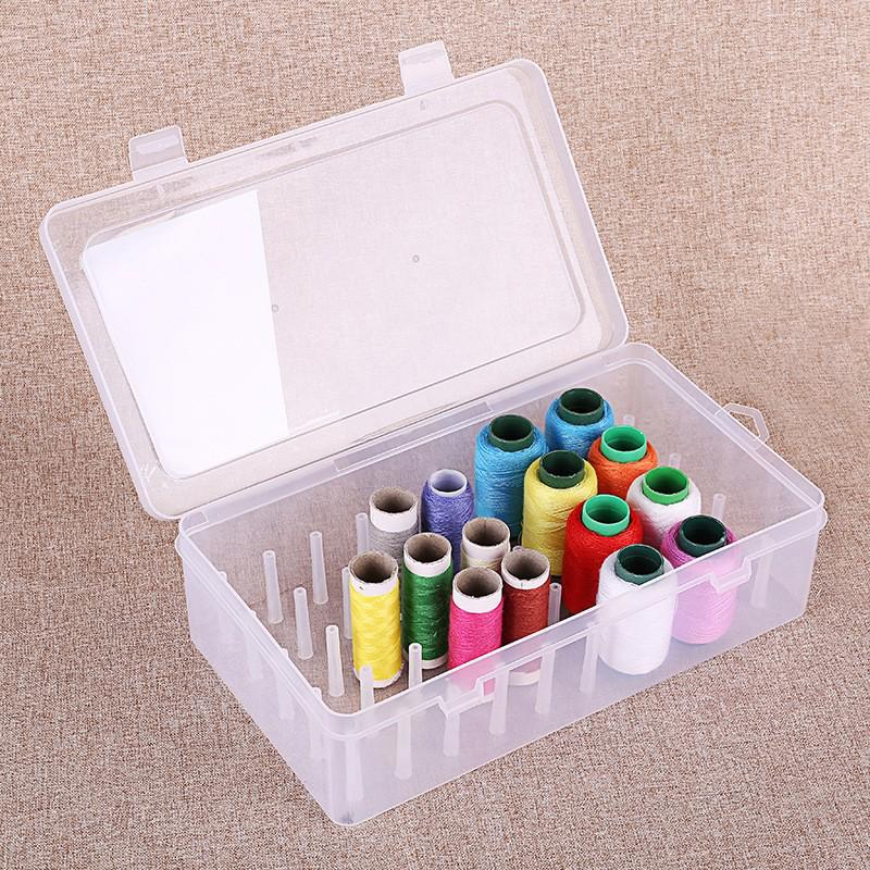 Large Transparent 42-Spool Thread Organizer Box