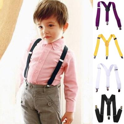 Children Kids Boy Girls Clip-on Y-Back Suspenders Elastic Adjustable Braces